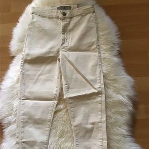 NWT Topshop Joni Super High Waist Off White W28L30